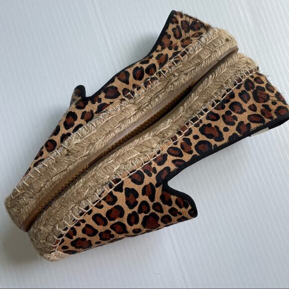 Soludos platform espadrilles calf hair animal print leopard smoking slipper sz 9 - Picture 8 of 10
